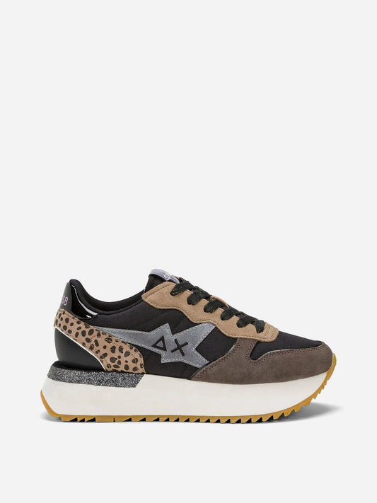 SUN68 BIG STARGIRL ANIMALIER SUEDE E NYLON