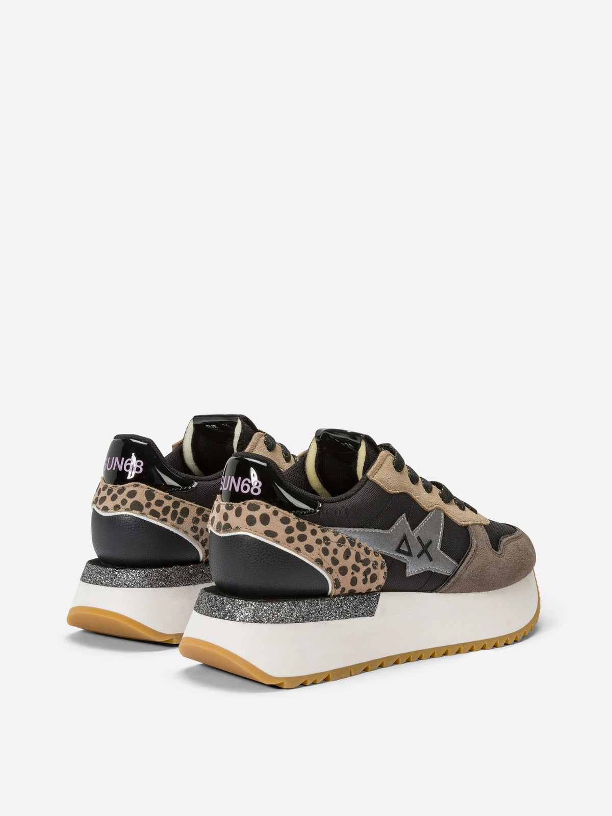 SUN68 BIG STARGIRL ANIMALIER SUEDE E NYLON